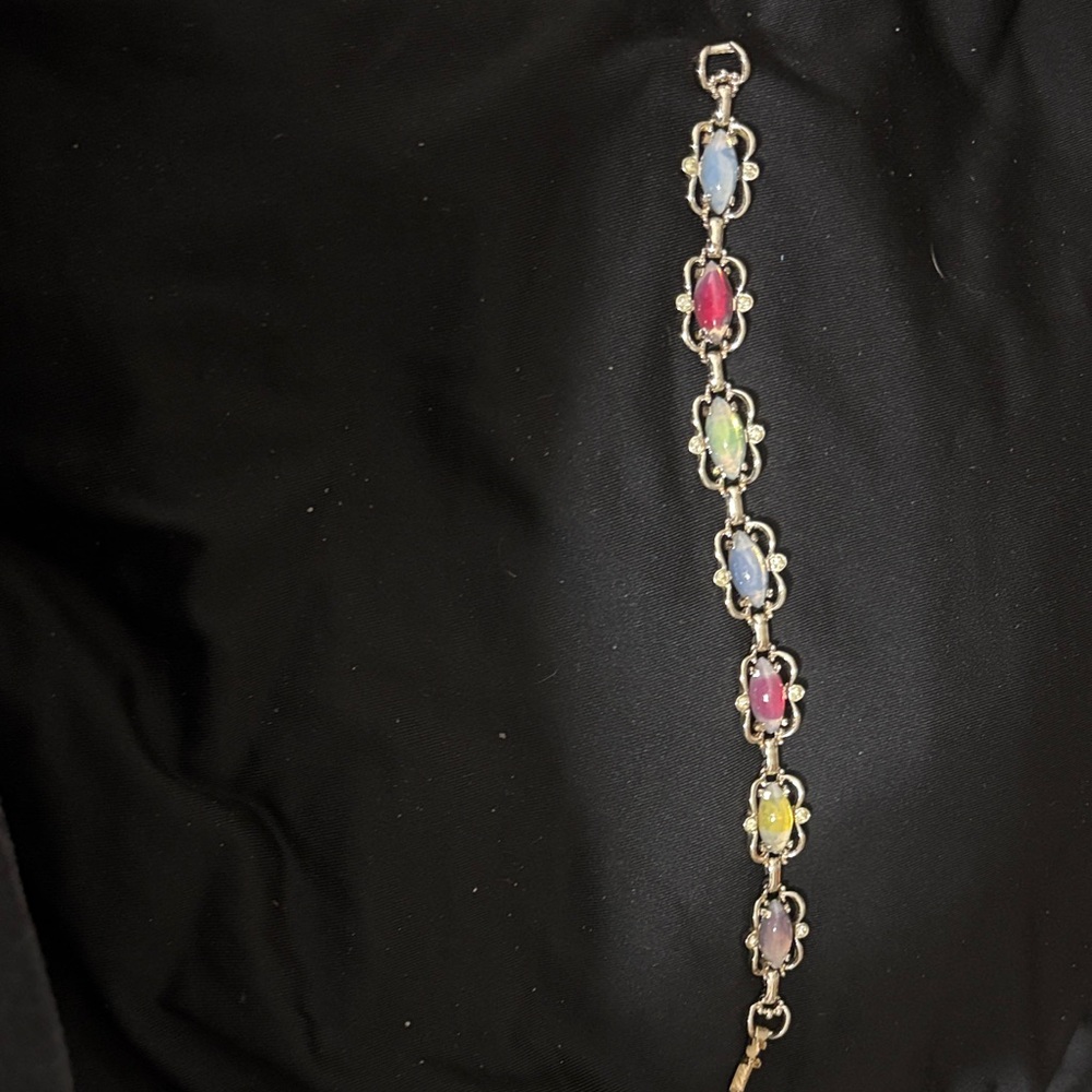 Sarah Coventry Gold Bracelet with Multi-Color Stones
